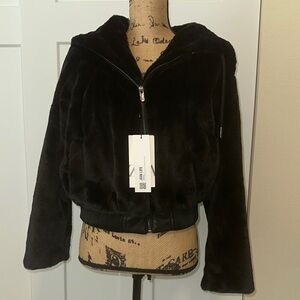 Zara Black Faux Fur Jacket